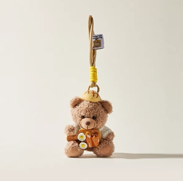 Pocket Joy DIY Mini Teddy Keychain for Teens Girls- Interchangeable Baking Bread Outfit with Customizable DIY Theme Accessories, Ultra-Soft Plush Backpack Purse Decor for Spring Semester 2025 | Holiday Gift & Stress Relief Sensory Toy