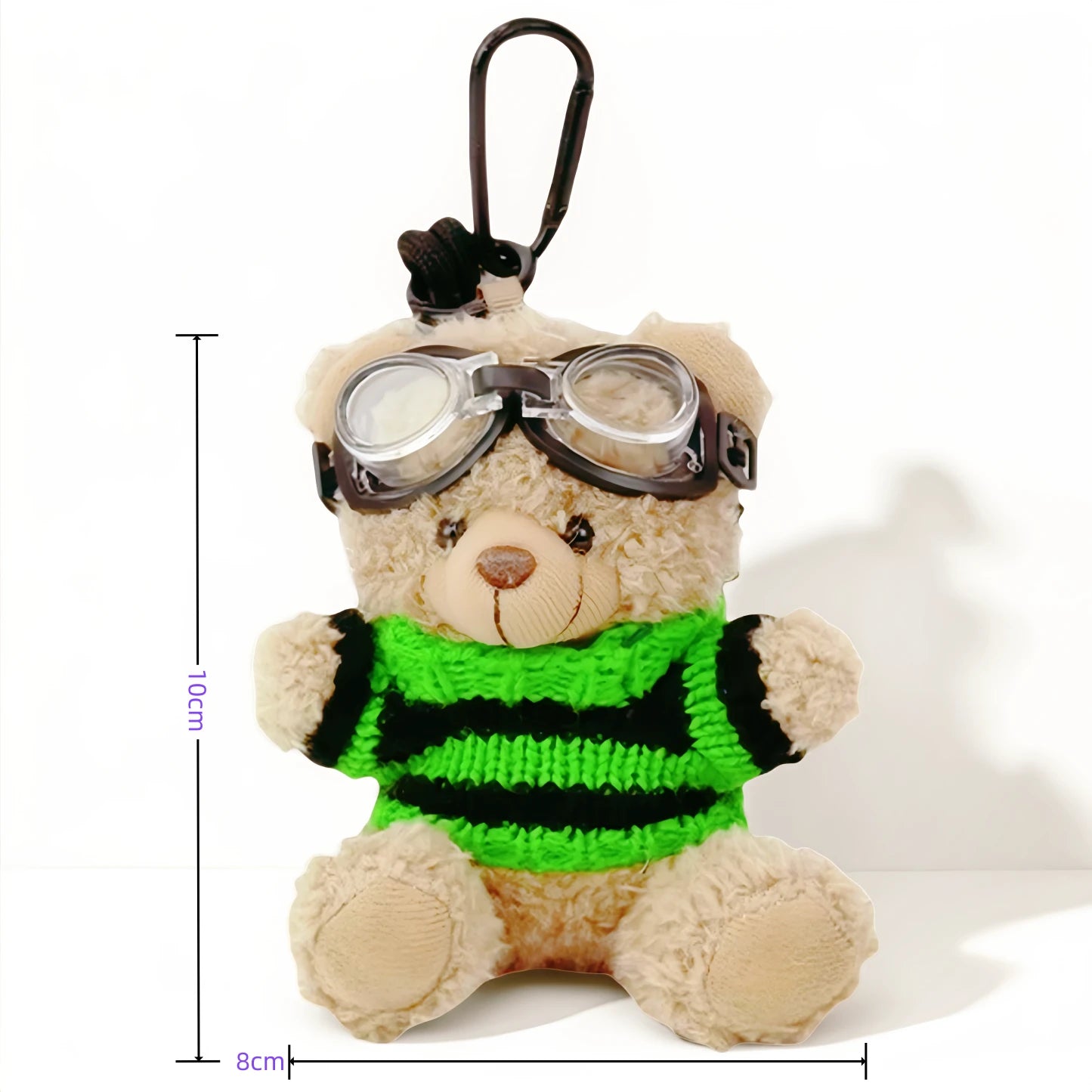 POKI-Mini Brown Teddy Bear Keychain-Ultra Soft Plush Bag Charm for Girls-School & Travel Accessories